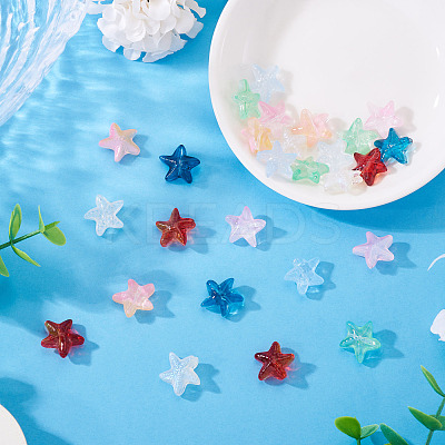 28Pcs 7 Colors Glass Beads GLAA-TA0003-34-1