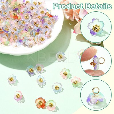 100Pcs Luminous & Two Tone Transparent Resin Charms PALLOY-CJ00112-1