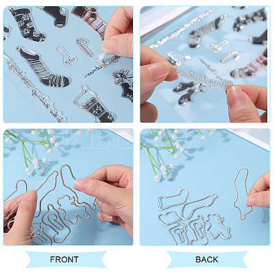 1 Sheet Silicone Clear Stamps DIY-GF0007-04-1