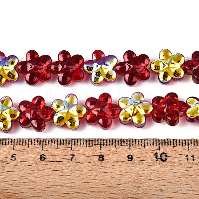 Transparency Electroplate Glass Beads Strands GLAA-T023-38A-02-1