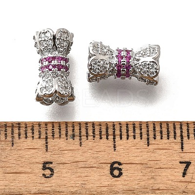 Brass Micro Pave Cubic Zirconia Beads KK-M318-22P-1