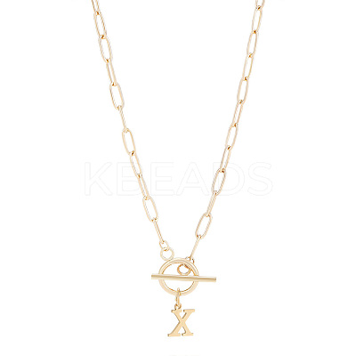 304 Stainless Steel Letter Pendant Necklaces NJEW-LP0001-52X-G-1