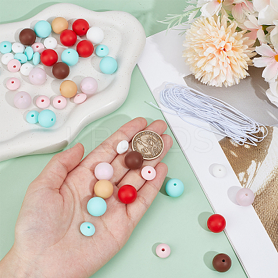 DIY Coffee Theme Silicone & Iron Keychain Making Kits DIY-SC0027-94-1