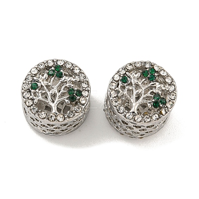 Rack Plating Alloy Rhinestone European Beads FIND-B034-32P-1