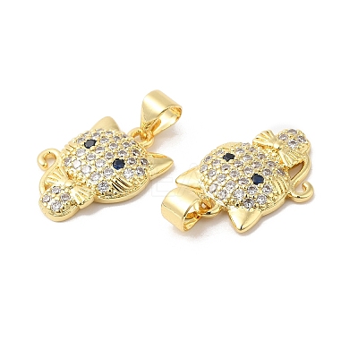 Brass Micro Pave Clear & Blue Cubic Zirconia Pendants ZIRC-L103-007G-1