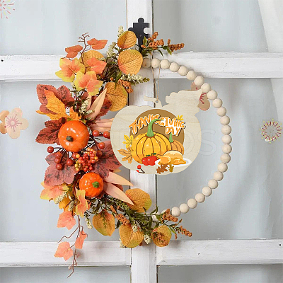Thanksgiving Day Theme Unfinished Wood Pendant Decorations HJEW-WH20003-47D-1