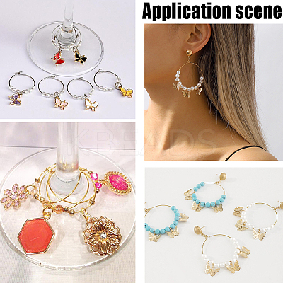 100Pcs 316 Surgical Stainless Steel Wine Glass Charms Rings STAS-BBC0005-97D-1