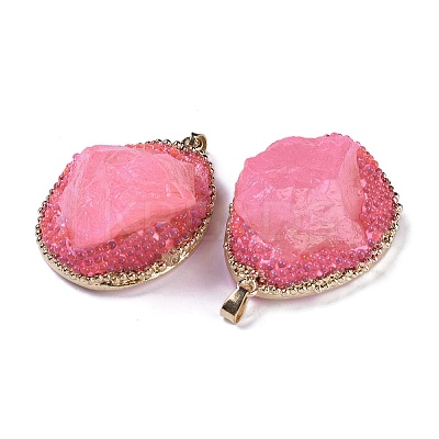 Natural Quartz Crystal Pendants KK-F868-24G-1