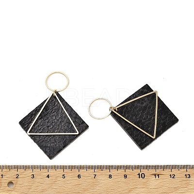 Brass with PU Leather Pendants FIND-Z048-08D-KCG-1