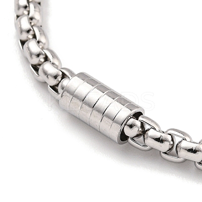 Tarnish Resistant 201 Stainless Steel Box Chain Bracelets for Women BJEW-R318-03A-P-1