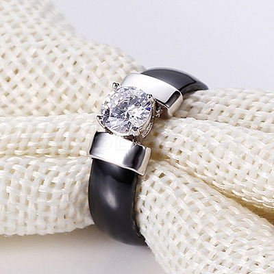 Flat Round Porcelain Finger Rings for Women Men FS-WG6D31E-07-1