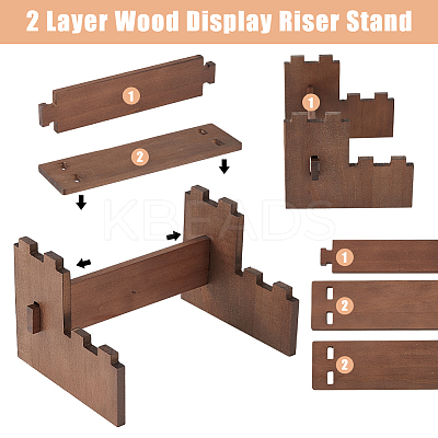 2-Tier Wooden Jewelry Organizer Display Risers ODIS-WH0058-19A-1