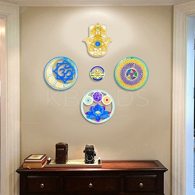 DIY Hamsa Hand/Lotus/Yoga Sign Pendant Decoration Food Grade Silicone Molds SIMO-PW0016-04-1