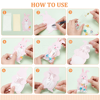 5 Sets 5 Styles Transparent Plastic Cookie Bag ABAG-BC0001-41-1