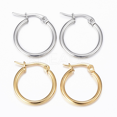 304 Stainless Steel Hoop Earrings EJEW-H344-02-1