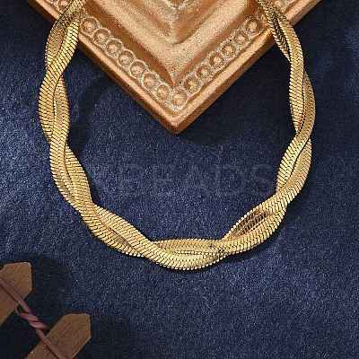 304 Stainless Steel Twist Rope Chain Bracelet for Men Women BJEW-P284-02G-1