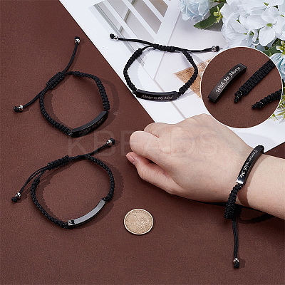 4Pcs 4 Styles Stainless Steel Urn Ashes Link Bracelets BJEW-UN0002-04-1