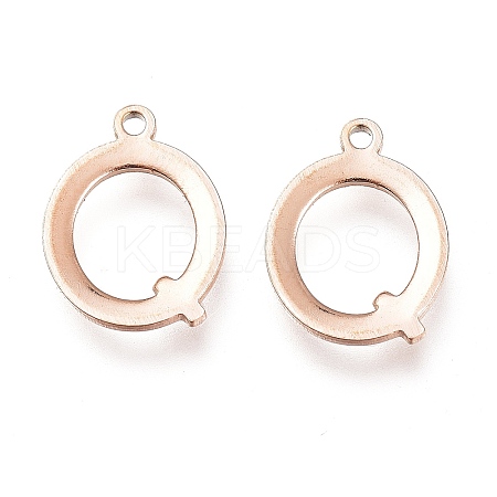 PVD Vacuum Plating  304 Stainless Steel Charms STAS-H112-Q-RG-1