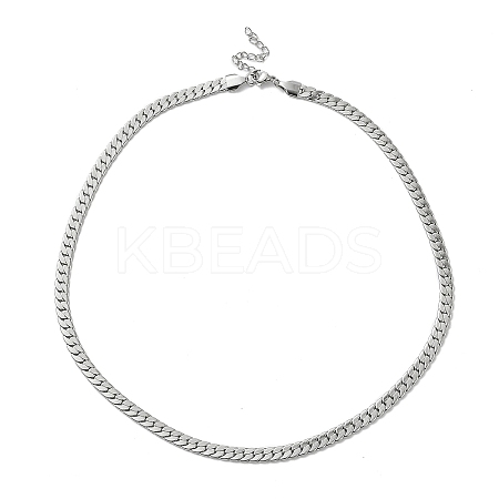 Non-Tarnish 304 Stainless Steel Cuban Link Chain Necklace LS-NJEW-K249-01A-P-1