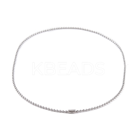 Non-Tarnish 304 Stainless Steel Ball Chain Necklaces for Women NJEW-G135-01E-P-1