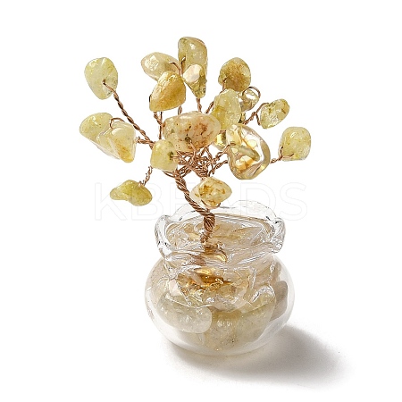 Natural Yellow Quartz Chips Tree Decorations DJEW-Z007-02F-1
