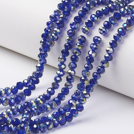 Electroplate Transparent Glass Beads Strands EGLA-A034-T6mm-S15-1