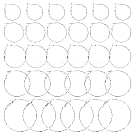 30Pcs 6 Style Brass Hoop Earring Findings FIND-BBC0003-23P-1