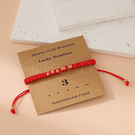 Morse Code Style Stainless Steel Braided String Bracelets for Woman Men PW-WGCCBF0-03-1