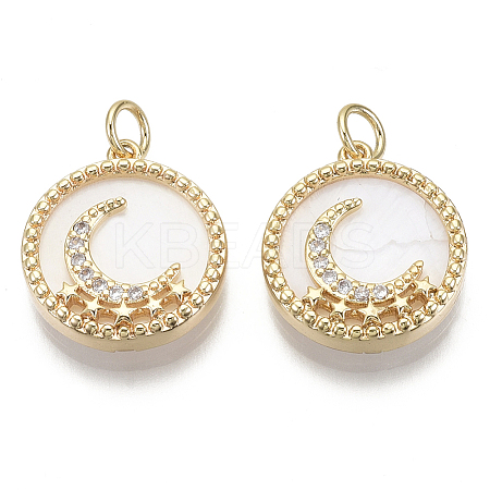 Brass Micro Pave Cubic Zirconia Pendants KK-R136-019-NF-1