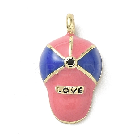Brass Micro Pave Cubic Zirconia Enamel Pendants KK-L248-17G-1