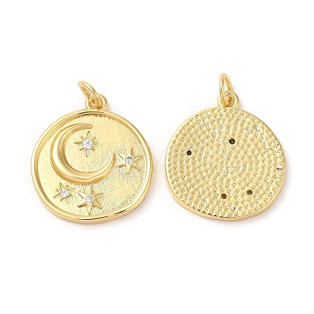 Brass Micro Pave Cubic Zirconia Pendants KK-M246-35G-1