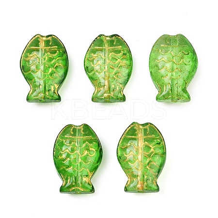 Electroplate and Golden Metal Enlaced Glass Beads EGLA-T029-01H-1