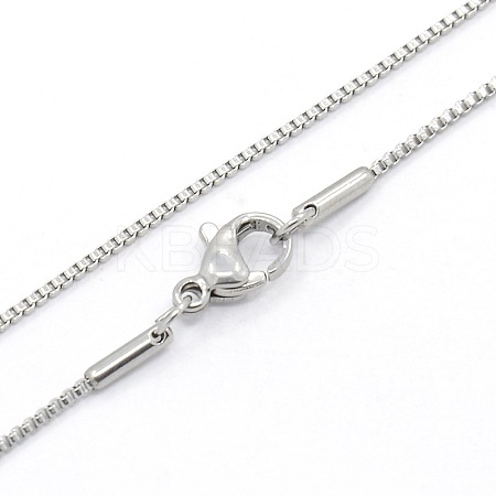 Tarnish Resistant Women's 304 Stainless Steel Box Chain Necklaces STAS-O037-84P-1