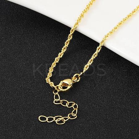 Brass Rope Chains Necklace for Women LS-NJEW-P265-16G-1