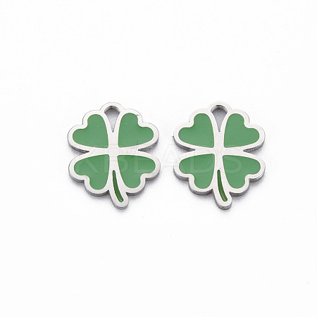 316 Surgical Stainless Steel Enamel Charms STAS-N097-080P-NR-1