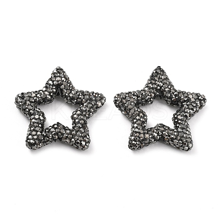 Star Shape Polymer Clay Rhinestone Beads CLAY-NH0001-06L-1