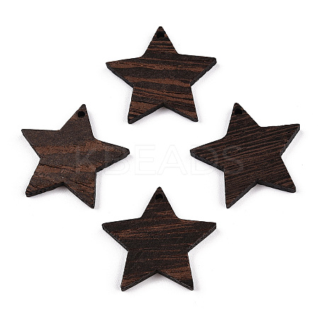 Natural Wenge Wood Pendants WOOD-T023-80-1