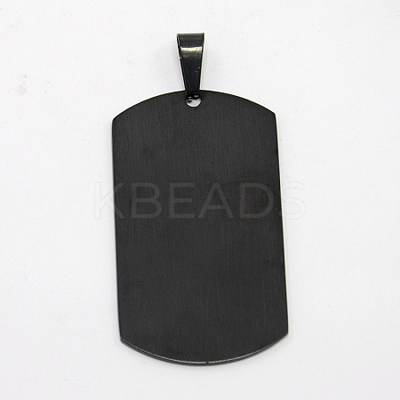 Men's 201 Stainless Steel Big Rectangle Hand Stamping Blank Tag Pendants LS-STAS-O044-121-1
