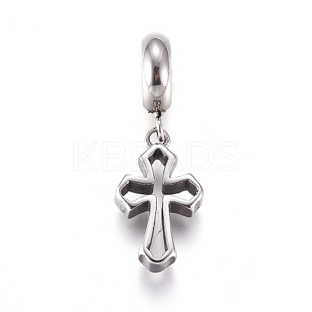 304 Stainless Steel European Dangle Charms LS-OPDL-G010-03AS-1