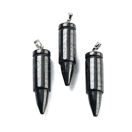Natural Black Stone Pointed Pendants G-A231-03D-1