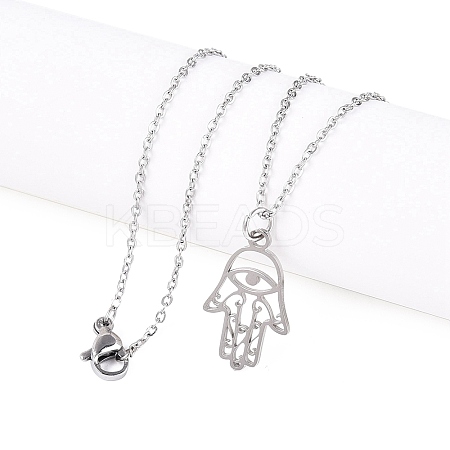 Non-Tarnish 201 Stainless Steel Pendant Necklaces NJEW-T009-JN135-40-1-1