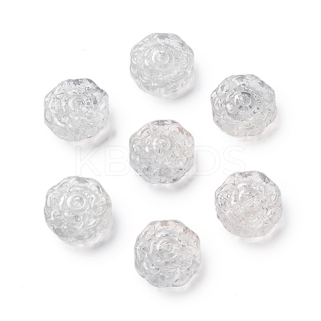 Spray Painted Transparent Glass Beads GLAA-D038-01D-1