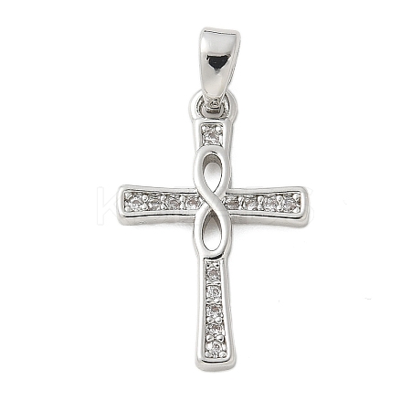 Brass Micro Pave Cubic Zirconia Pendants KK-U056-51P-1