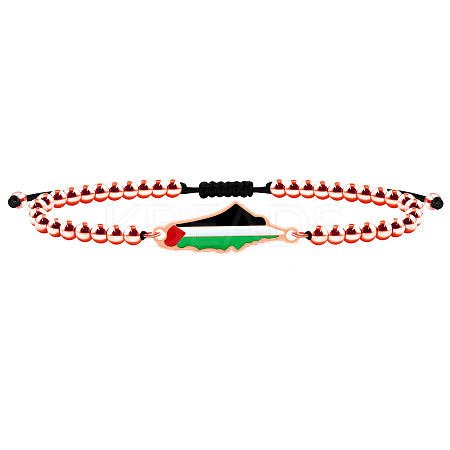 Palestine Map 304 Stainless Steel Enamel Link Bracelets FS-WGEA228-08-1