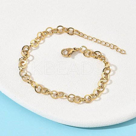 304 Stainless Steel Rolo Chain Bracelets for Women BJEW-Z152-01G-1
