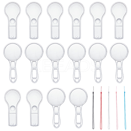 12pcs 2 Styles Plastic/Acrylic Magnifier AJEW-AR0001-96-1