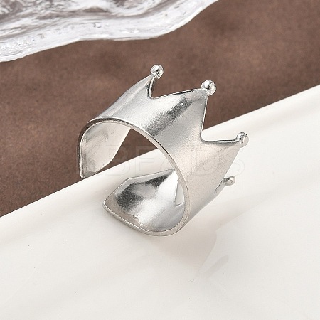 304 Stainless Steel Open Cuff Rings for Women RJEW-A079-09A-P-1