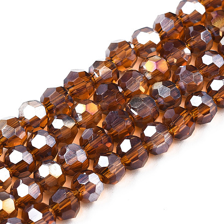 Electroplate Glass Beads Strands LS-EGLA-R016-4m-4-1