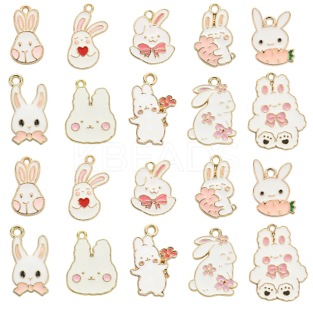 50Pcs 10 Styles Alloy Enamel Pendants ENAM-CJ0003-27-1