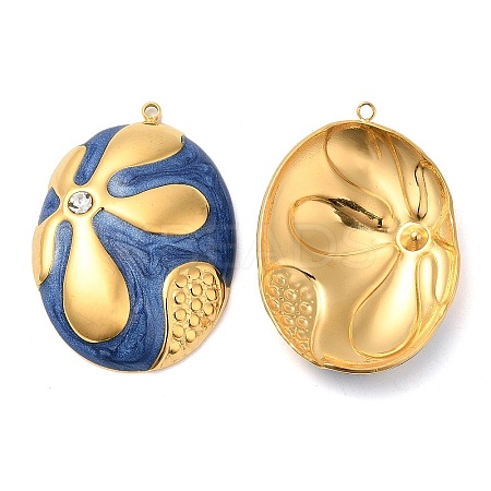 304 Stainless Steel Enamel Pendants STAS-E040-10G-01-1